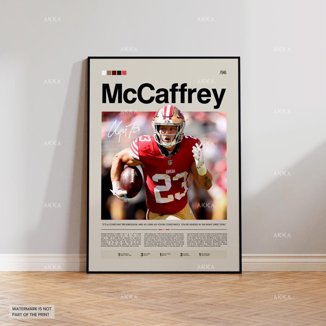 Christian Mccaffrey 49ers Poster, NFL Running Back Wall Art - Etsy