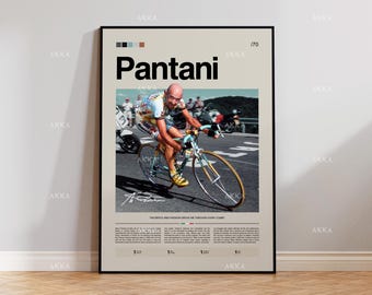 Marco Pantani Cycling Legend Poster, Il Pirata Tour de France Art