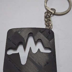 Authentieke koolstofvezel-pulssleutelhanger, minimalistische hartslagsleutelhanger, medisch EDC-cadeau, uniek handgemaakt buis gesneden cadeau verpleegkundige arts