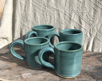 Sage green stoneware mug