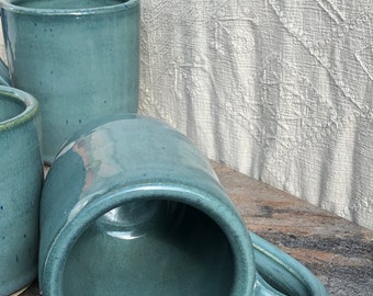 Sage green stoneware mug