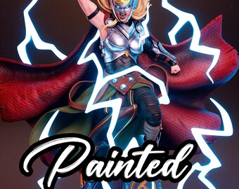 Lady Thor [Hand-painted resin collector figure 40 cm] 16k 3D printing / Comic figure.