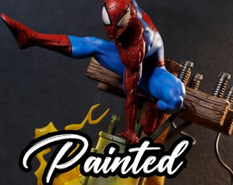 Spider-Man vs Sandman [Hand-painted resin collector figure 45cm] 3D printing 16k / Comic figure / Collector's gift.
