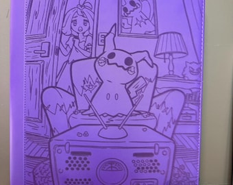 Carpeta/funda protectora o funda tipo penny para juegos de cartas coleccionables Mimikyu grabada con láser