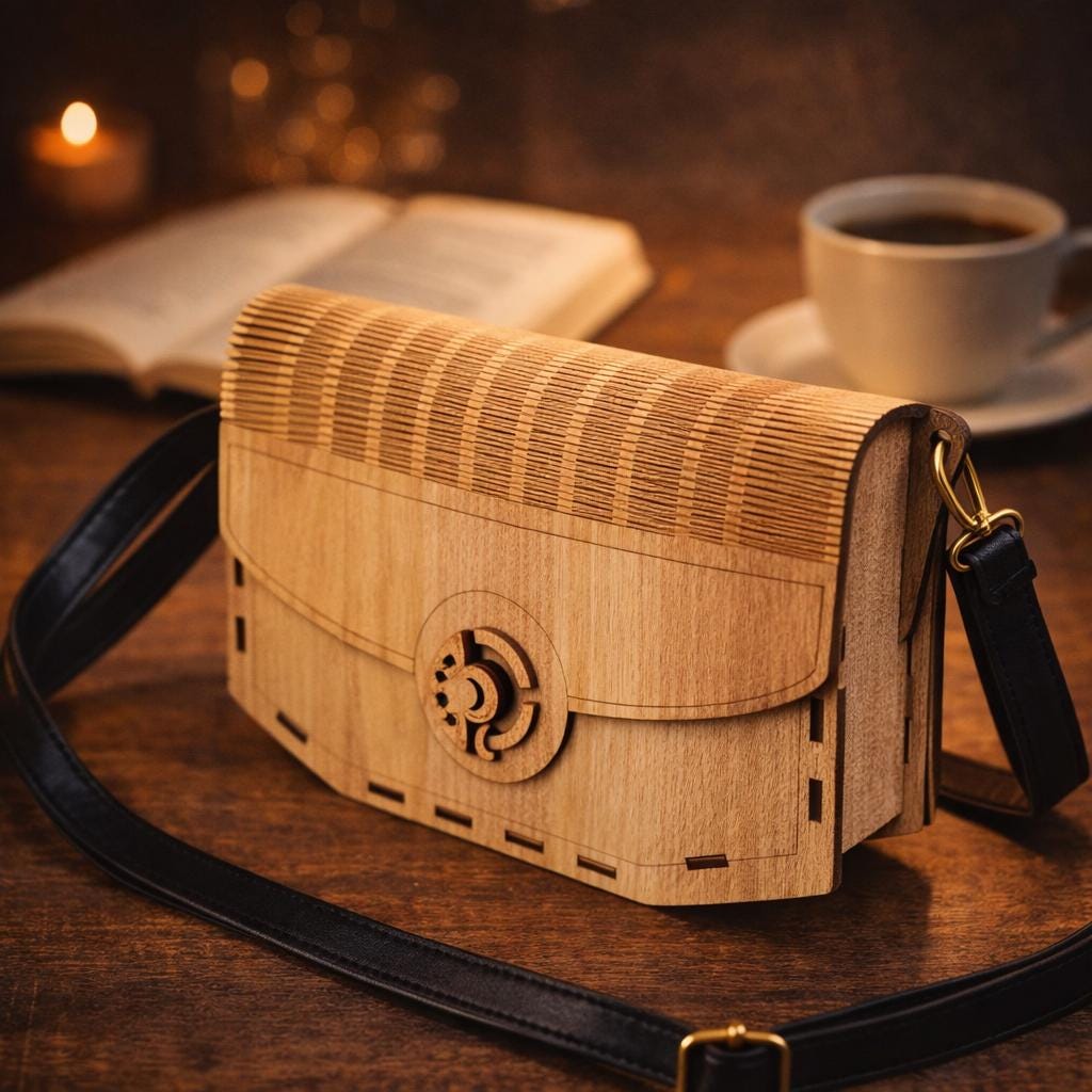 Wooden Bag SVG Dxf Laser Cut File | CNC Purse Template PDF | DIY ...