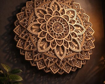 3D Laser-Cut Wooden Mandala | Artistic Wall Decor | Modern Boho Art | Unique Home Gift