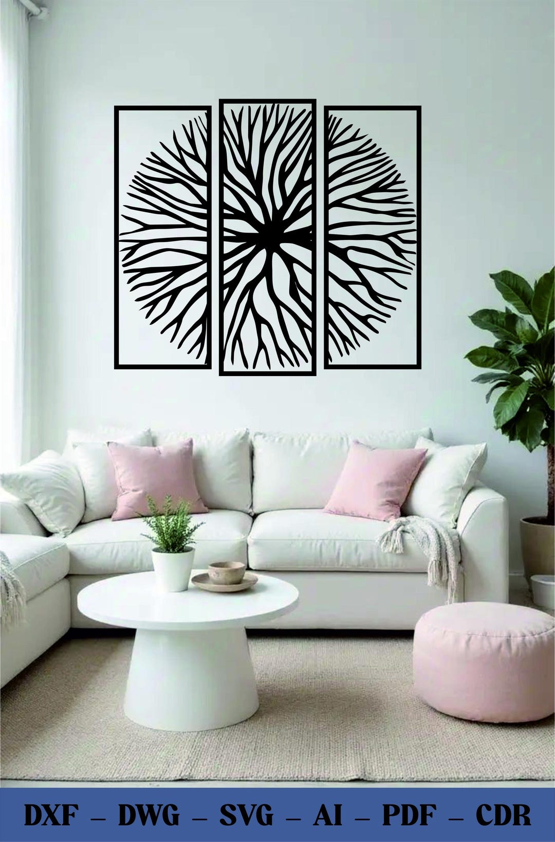 Complex Tree Silhouette DXF SVG Panel for Laser Cutting - Etsy