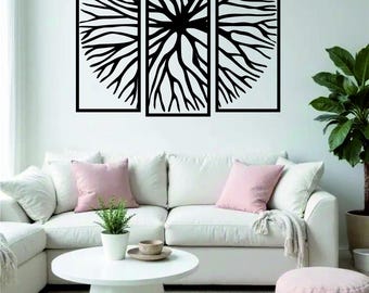 Complex tree silhouette DXF SVG panel for laser cutting