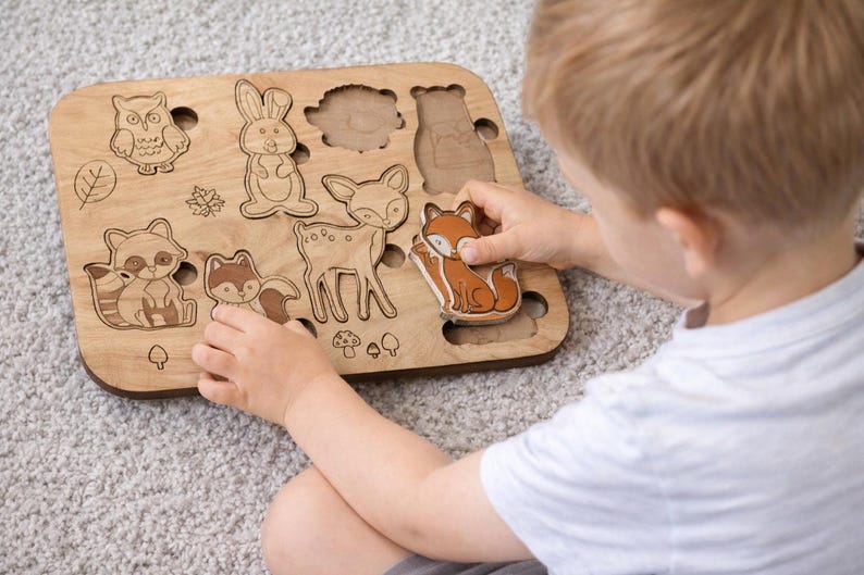 Kids Puzzle SVG Bundle | Montessori Wooden Puzzle Files | Laser Cut Dxf ...