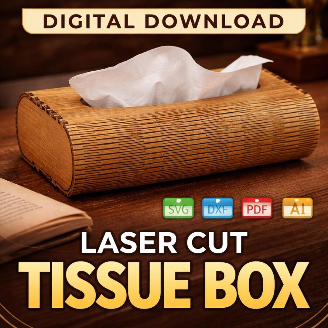 Tissue Box Svg File Laser Cut Tissue Box SVG | Wooden Tissue Holder DXF PDF | CNC Laser ...