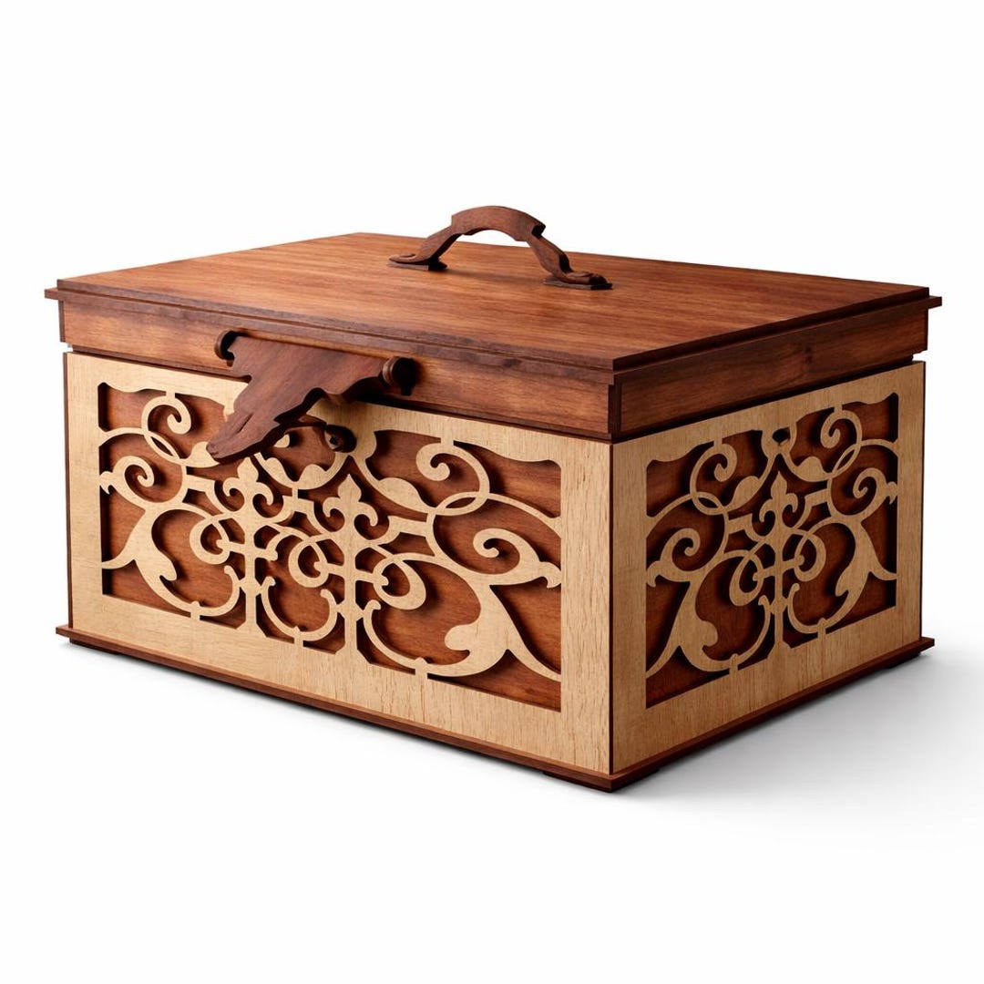 Laser Cut Wooden Box SVG | Decorative Storage Box DXF PDF | DIY Laser ...
