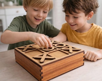 Träleksak i tre rader för barn – Rolig tre rader – Montessoripedagogisk leksak – Perfekt present till pojkar och flickor