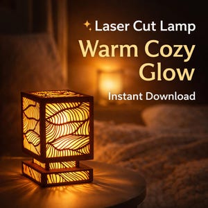 Laser Cut Lamp SVG, Islamic Light Pattern, CNC Wood Lamp Files DXF PDF, Cozy Bedroom Decor Glow, Instant Download