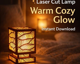 Laser Cut Lamp SVG, Islamic Light Pattern, CNC Wood Lamp Files DXF PDF, Cozy Bedroom Decor Glow, Instant Download