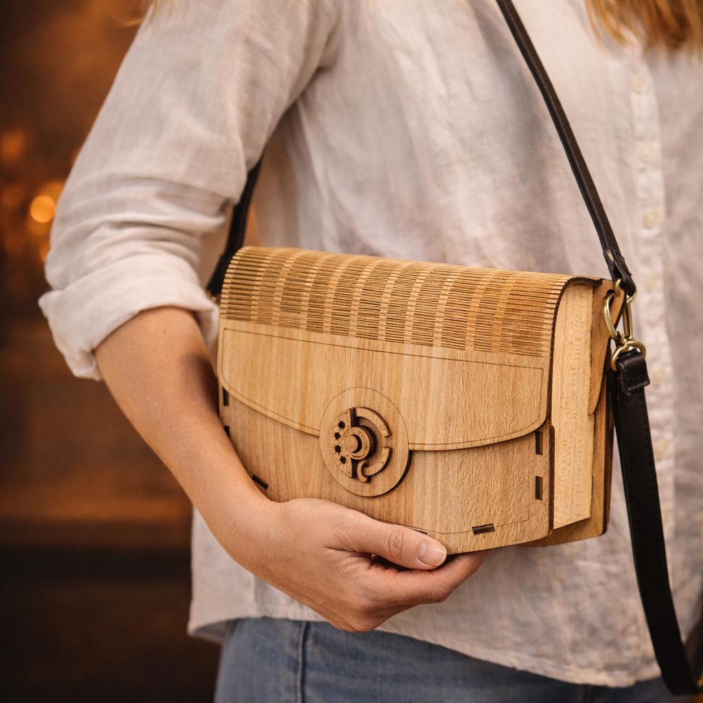 Wooden Bag SVG Dxf Laser Cut File | CNC Purse Template PDF | DIY ...