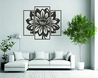 3-piece floral files (SVG, DXF, AI) laser-cut | Glowforge CNC cutting router files | Engravable sticker