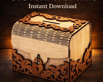 Laser Cut Wooden Box SVG Dxf CNC Files | Glowforge Ready | Decorative ...
