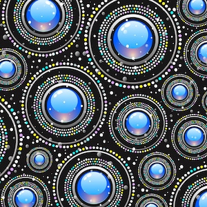 A4 fabric-quality printed psychedelic design  duchess satin- craft-sewing-material-designer