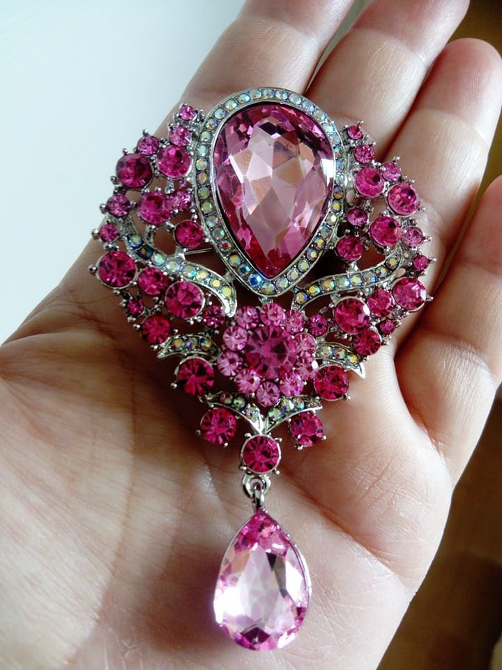 Pink Single discount 82% Colours and Beauty Heart strass brooch WOMEN FASHION Accessories Costume jewellery set Pink 