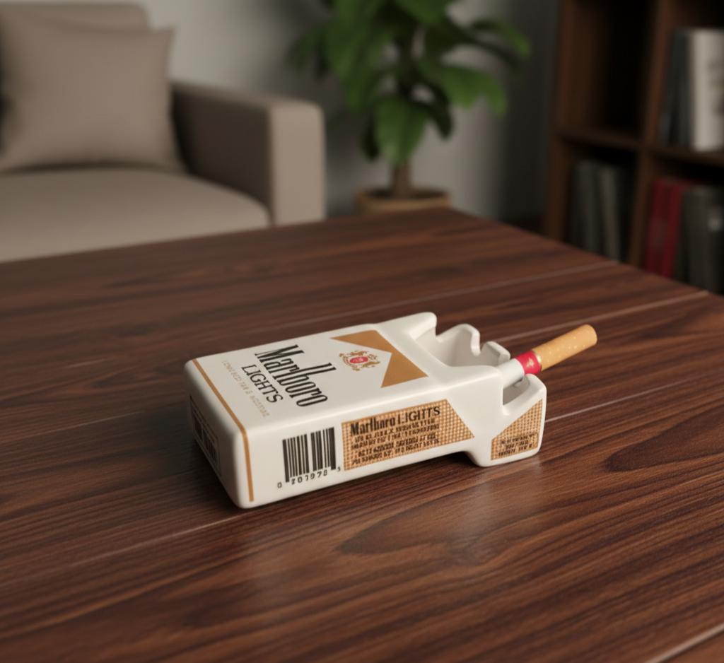 Vintage Camel Cigarette Box and Ashtray Set, Unique Desktop Decor