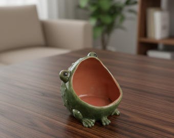 Posacenere in ceramica a forma di rospo, con design anti-cenere volante, posacenere a forma di rana dalla bocca grande, posacenere personalizzabile con incisione, idea regalo creativa per la casa e l'ufficio.