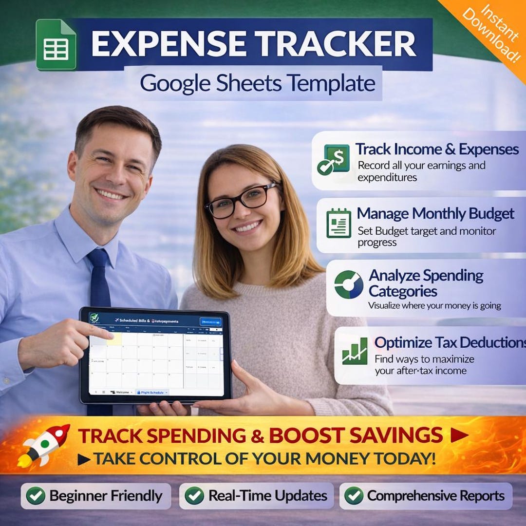 Expense Tracker Google Sheets, Recurring Bill Tracker & Calendar Sync ...