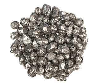 Assorted Acrylic Bead Mix, 100pc, Antique Silver Finish, Beading Supplies, B'sue Boutiques, Item03325