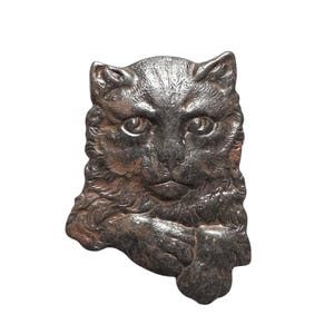 Brass Cat Stamping, Buster The Cat, Rusty Brown, B&#39;sue Boutiques, Animals, Cats, Kitten, US Made, 30 x 22mm, Item04509