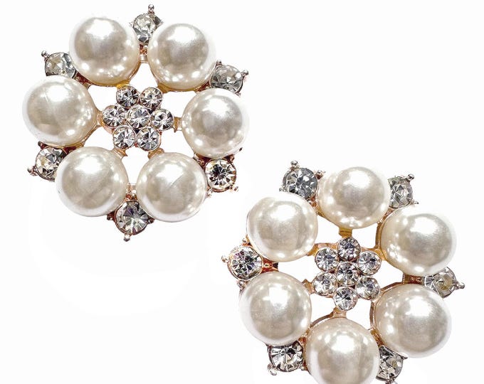 Pearl and Rhinestone Clusters, 2 Pieces, Bsue Boutiques, Jewelry ...
