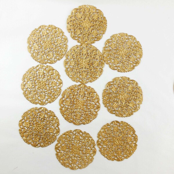 Messing-filigran, Beading filigrane, Schmuckzubehör, Schmuck machen, rohe Messing Antik Messing, US gemacht, 51mm, B'sue Boutiquen, Item05381