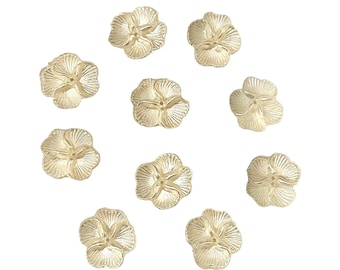 Textured Acrylic Flowers, 10 Pieces, Center Drilled Flower, Pansy, Jewelry Making, Cream Color, 22mm, B'sue Boutiques, Item03322
