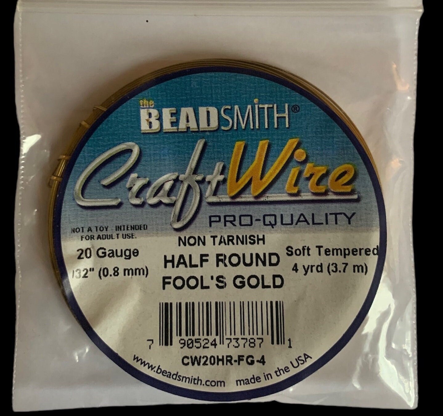 The Beadsmith Wire Elements 20 Gauge Tarnish Resistant Soft Temper Wire, 75ft in Gold | Michaels