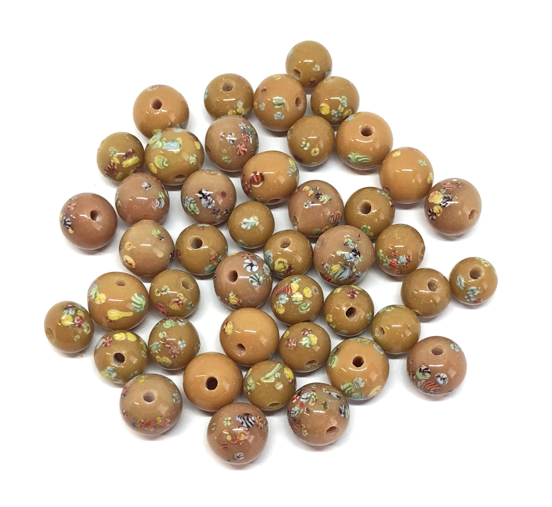 Vintage Japanese Glass Beads 44 Piece Floral Beads Rare Etsy