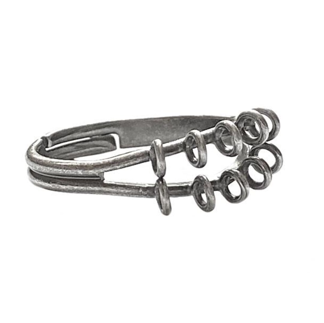 Antique Silver Plated Loop Ring Base, Adjustable, B'sue Boutiques, Item ...