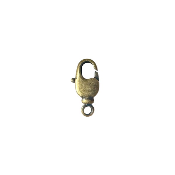 Top Quality Lobster Claw Clasp, Antique Brass or Brass Ox Finish, B'sue Boutiques, Swivel Clasp, Closure, 14 x 7mm, Item010226