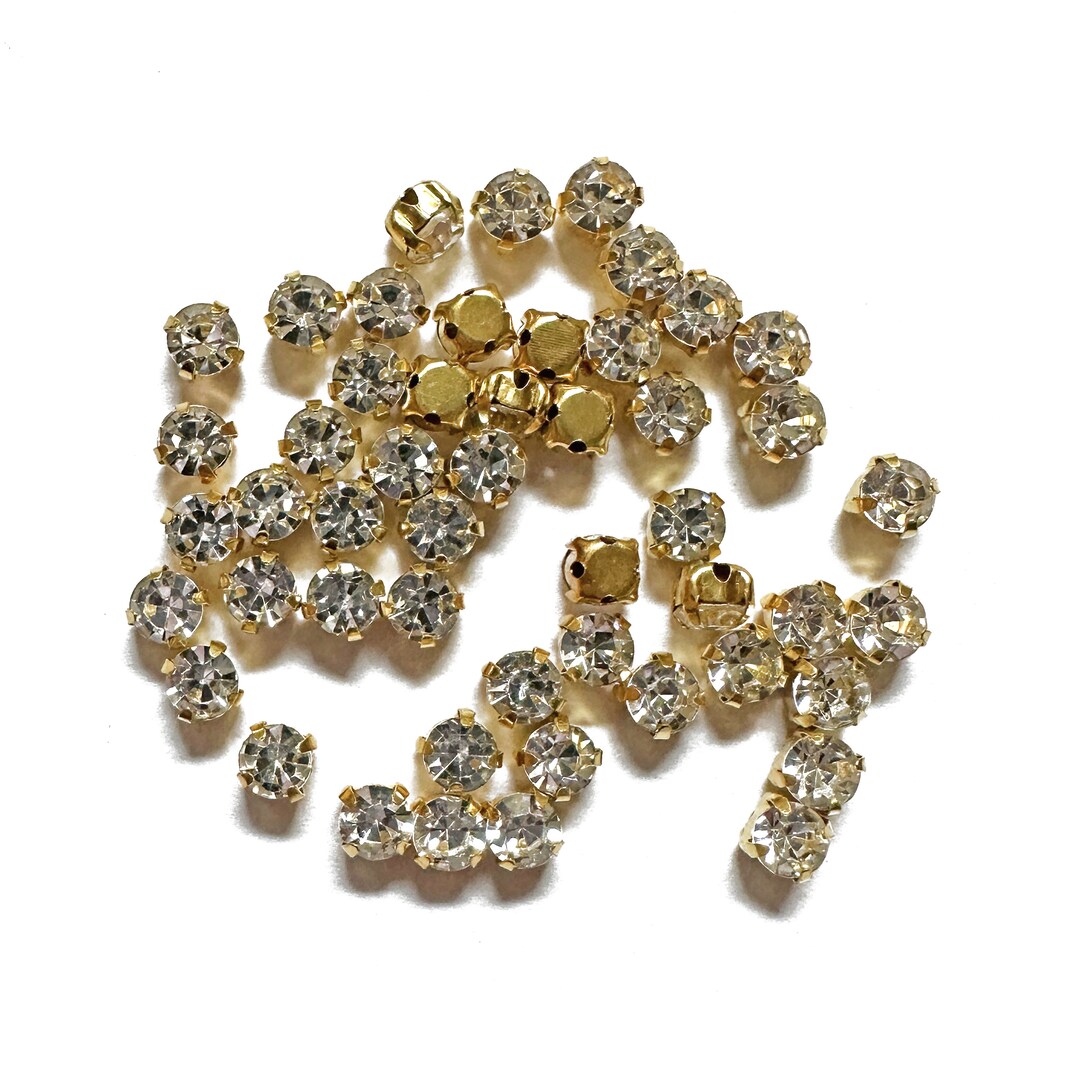 Crystal Gold Rose Montees 50 Pieces Rose Montees Glass Etsy