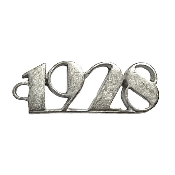 Large 1928 Logo Tag, 1 Piece, Key Chain, Jewelry Making, 1928 Logo Tag, Raw Pewter, 15x60mm, Lead Free Pewter, B'sue by 1928, Item08011