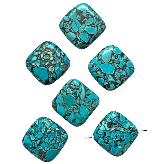Simulated Mosaic Turquoise Beads Semi Precious Beads Diamond