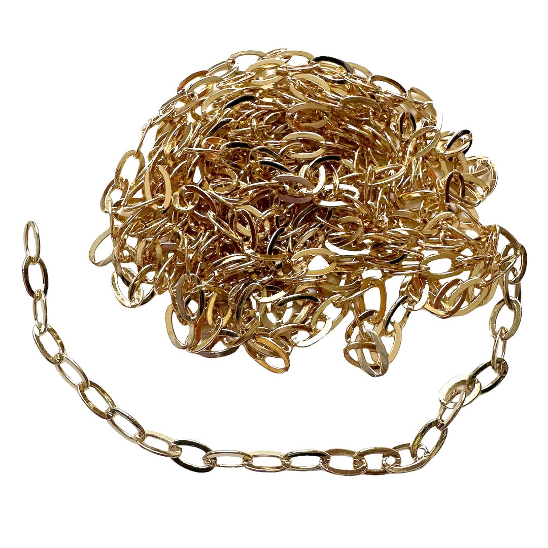 Gold Plated Cable Chain, Over 6 Continuous Feet, Jewelry Making