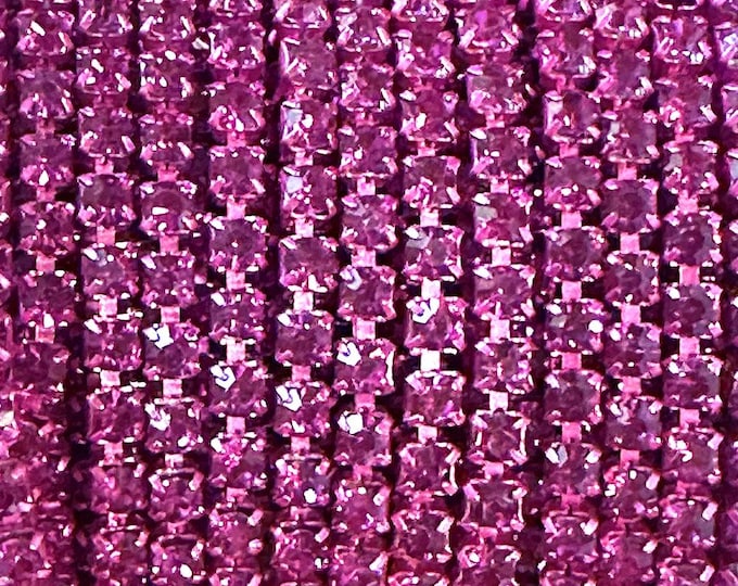 Hot Fuchsia Pink Crystal Rhinestone Cup Chain, Pink Plated Setting, 2 ...