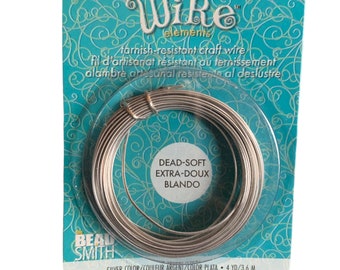 Silver Finish Wire, Copper Base, 16 Gauge, 4 Yards, Dead-Soft Tarnish Resistant, Crafting Wire, Jewelry Supplies, B'sue Boutiques, Item02001