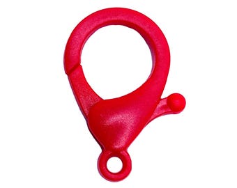 Broche de langosta acrílico grande o porta dijes, rojo vibrante, B&#39;sue Boutiques, 35 x 21 mm, artículo 08900