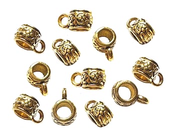 Mönstrade ringar, antikguld, set med 12 delar, 10 x 7 mm, smyckestillbehör, smyckesfynd, B'sue Boutiques, artikel 07349