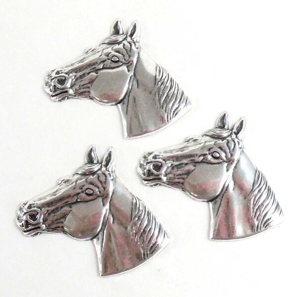 Messingkopf Pferd, Pferd-Profil, Cowboy Schmuck, Jewelry Making, silbernen Teller, Besteck, B'sue Boutiquen, Nickel frei, USA gemacht, Item07169