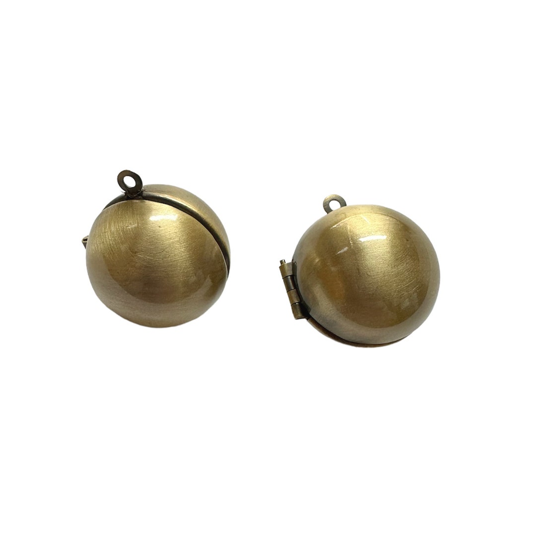 Set of 2 Round Ball Shaped Lockets, Antique Bronze Finish, B'sue ...