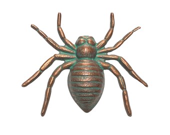 Spider Stamping, Brass Spider, Jewelry Making, Aqu7a Copper Patina, Made in the USA, B'sue Boutiques, 35 x 34mm, Item07208