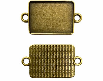 Rectangular Mounts, Connectors, 2 Pieces, Bronze Finish, Jewelry Supplies, Jewelry Making, 27 x 20mm, B&#39;sue Boutiques, Item04769