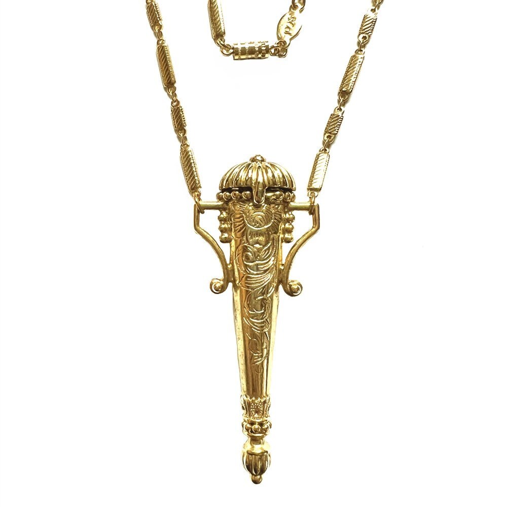 1928 Jewelry Company Needle Case Necklace, 14K Gold Dipped, Custom