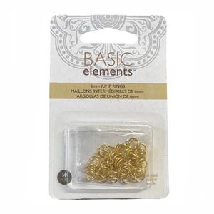 6mm Gold Plated Brass Jump Rings, 50 Pieces, Jewelry Supplies, Jewelry Findings, B&#39;sue Boutiques, Item04201
