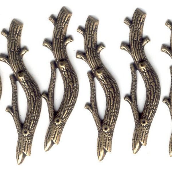 Vintage Twig Stampings, Brass with Plating, Made in the USA, Free Shipping, Item01802